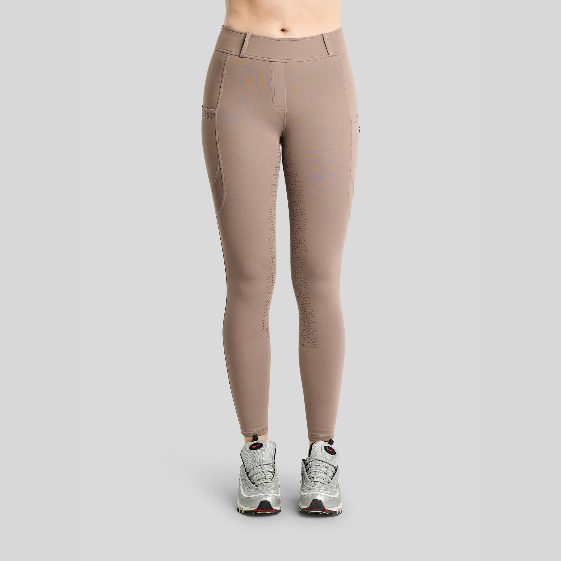 Montar MoAddie Ladies Hybrid Full Grip Pull-on Thermo Riding Leggings, Nougat Brown