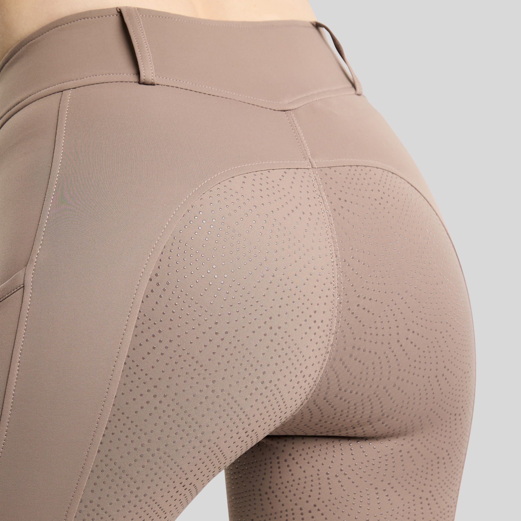 Montar MoAddie Ladies Hybrid Full Grip Pull-on Thermo Riding Leggings, Nougat Brown