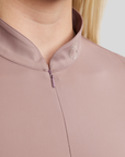 Montar MoDahne Short Sleeve Polo with Crystals and Lasercut, Blush
