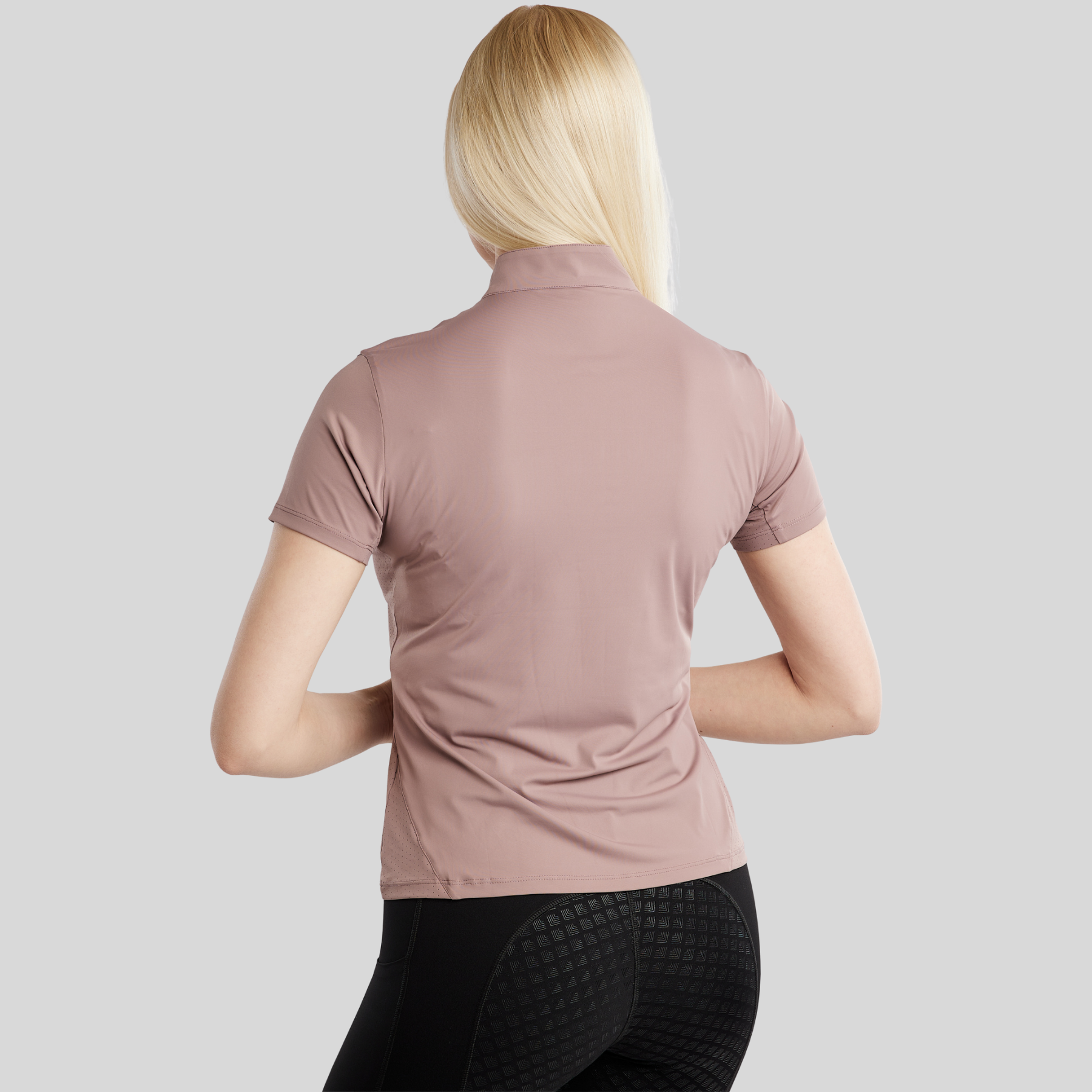 Montar MoDahne Short Sleeve Polo with Crystals and Lasercut, Blush