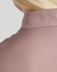 Montar MoDahne Short Sleeve Polo with Crystals and Lasercut, Blush