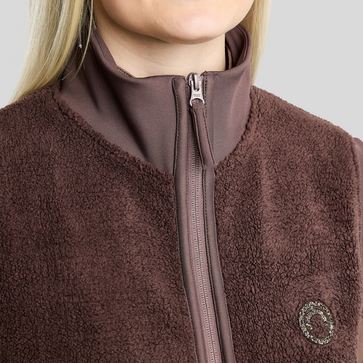 Montar MoEbba Ladies Full Zip Teddy Body Warmer, Black Peony
