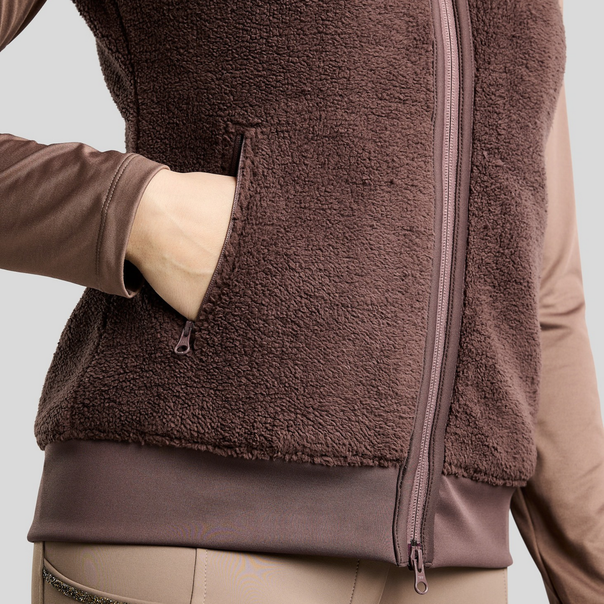 Montar MoEbba Ladies Full Zip Teddy Body Warmer, Black Peony