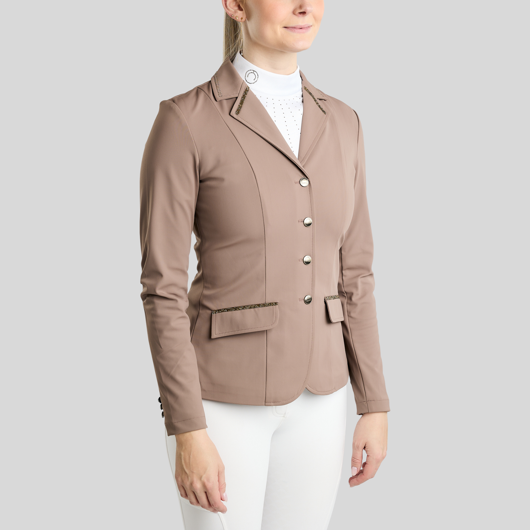 Montar MoEve Ladies Softshell Competition Jacket with Crystals, Nougat Brown