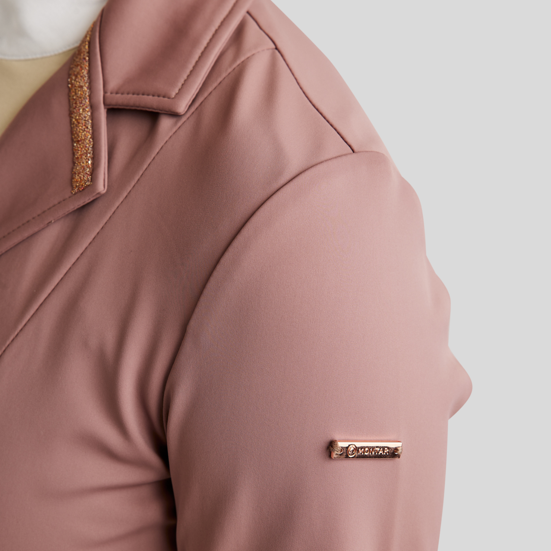 Montar MoGlenda Rosegold Caviar Tape &amp; Crystal Ladies Show Jacket, Dusty Rose