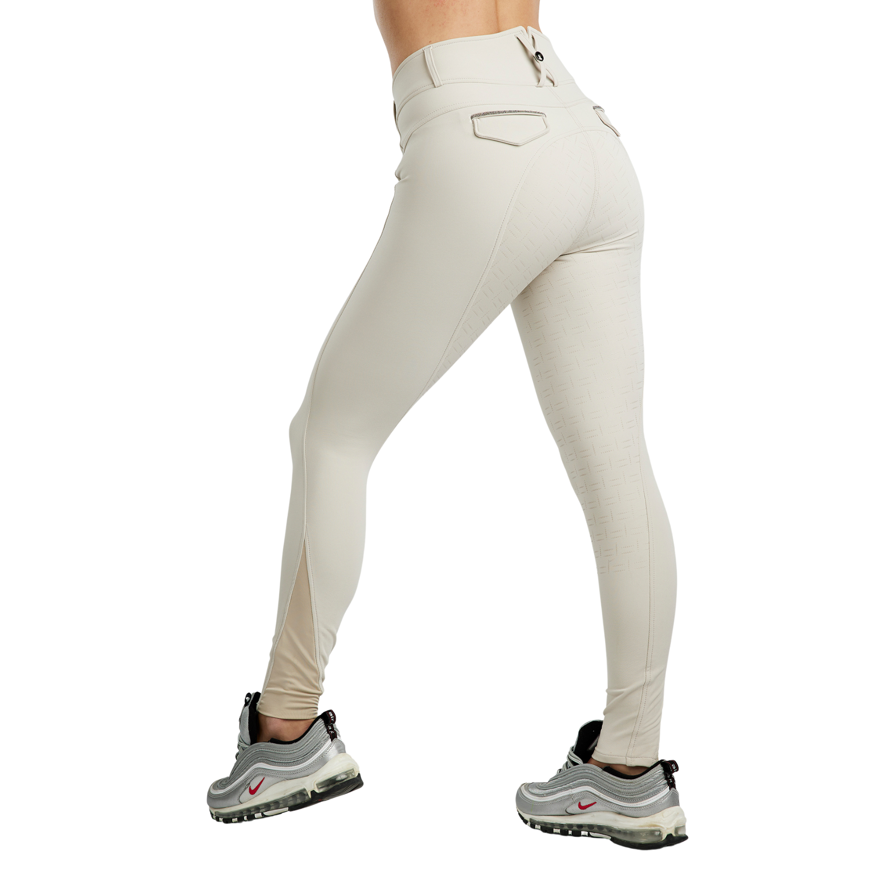 Montar MoGloria Caviar Tape Ladies Full Grip Breeches, Light Silver Grey