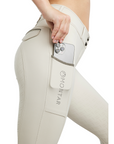 Montar MoGloria Caviar Tape Ladies Full Grip Breeches, Light Silver Grey