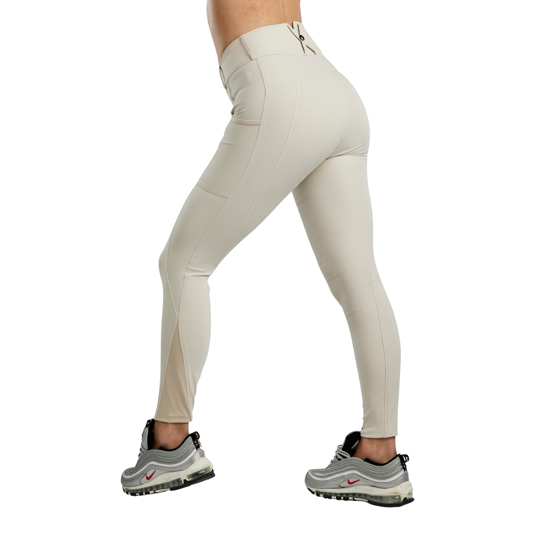 Montar MoMichelle Ladies Pull On Leggings with Gun Metal, Light Silver Gray