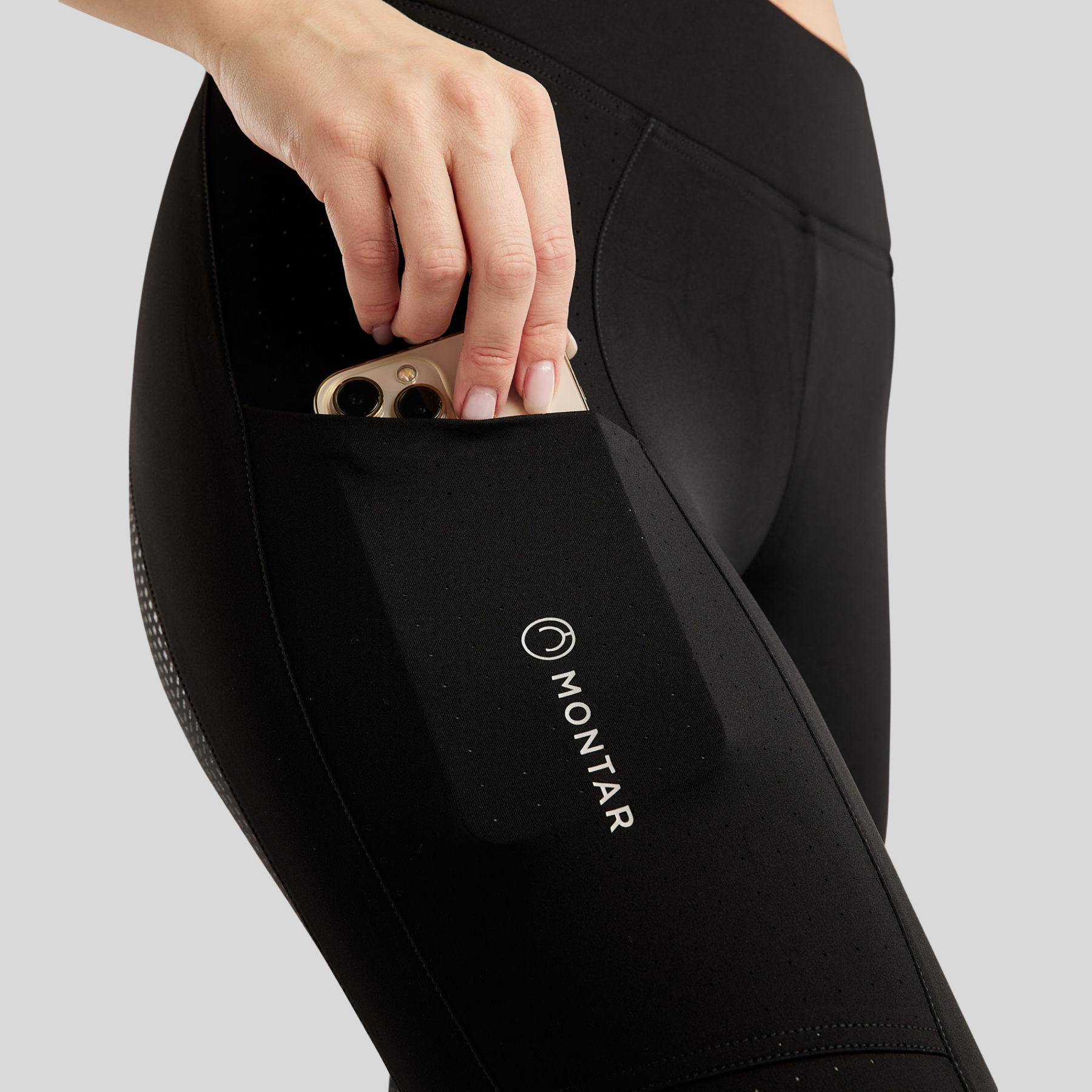 Montar MoPaulina Ladies Full Grip Pull On Riding Leggings, Black