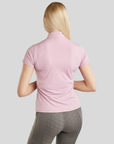 Montar MoPearl Pintuck Ladies Short Sleeve training Shirt, Candy Pink