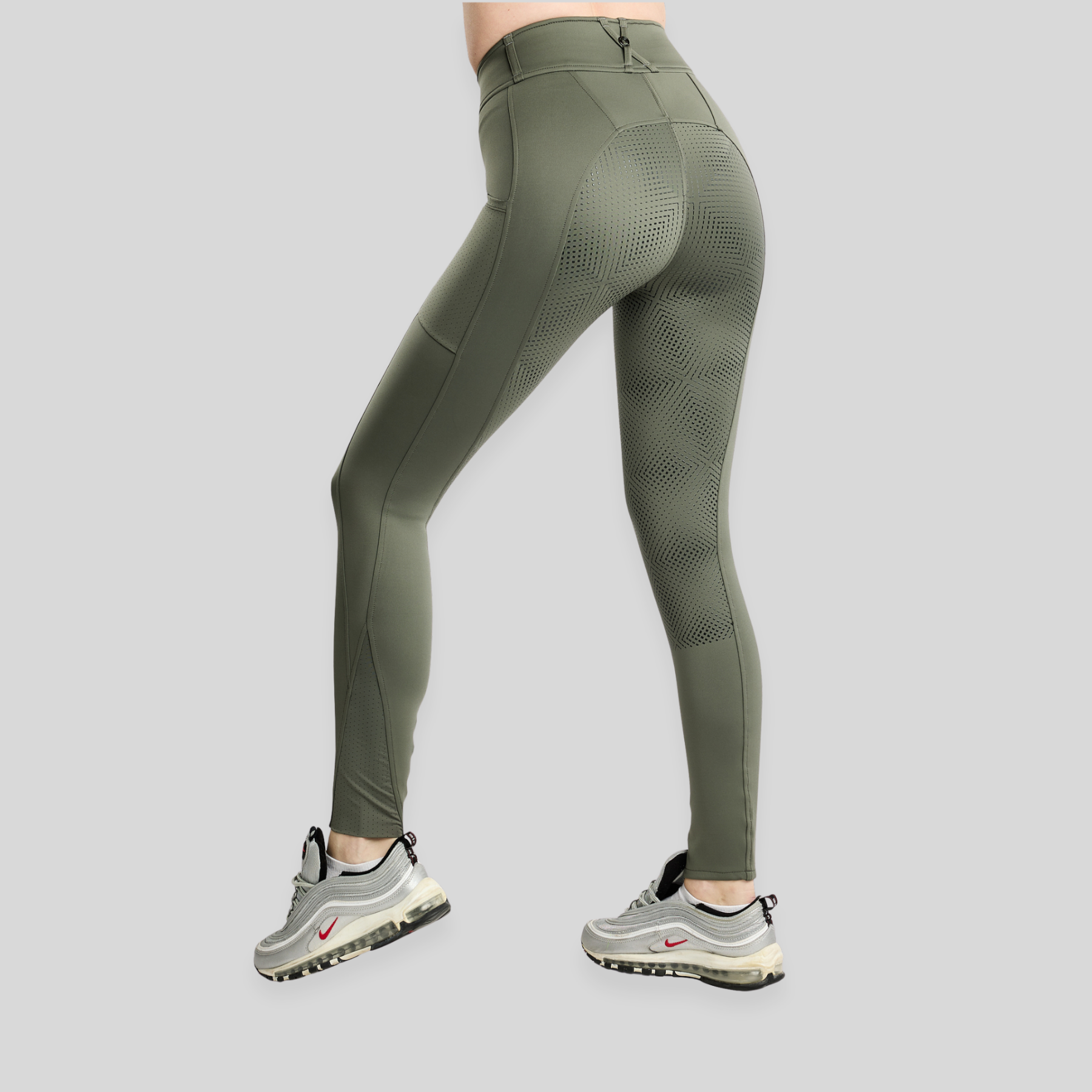 Montar MoZida Ladies Hybrid Full Grip Pull-on Riding Leggings, Forest Green