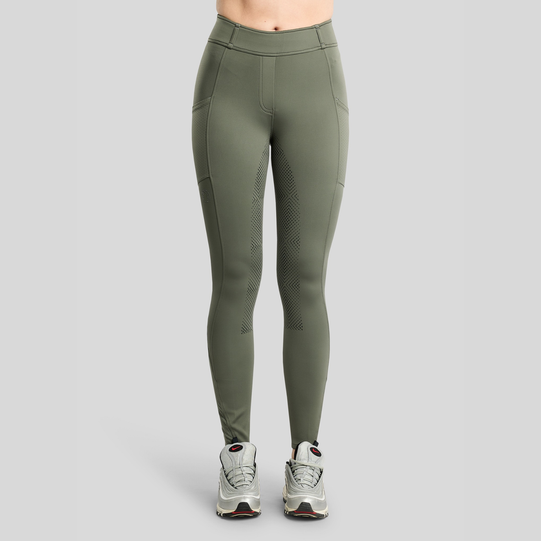 Montar MoZida Ladies Hybrid Full Grip Pull-on Riding Leggings, Forest Green