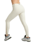 Montar MoZida Ladies Refined Breeches with Gun Metal Crystals Knee Grip, Warm Light Gray