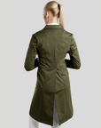Montar MoGloria Gun Metal Ladies Long Tail Coat Caviar Tape & Crystals, Olive