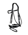 Dy'on Patent Noseband Bridle With White Padding and Flash, Black