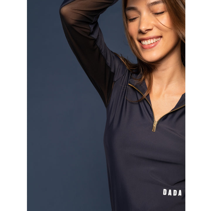 Dada Sport New Pablo Ladies Long Sleeve Polo Shirt, Navy