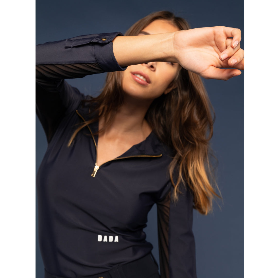 Dada Sport New Pablo Ladies Long Sleeve Polo Shirt, Navy