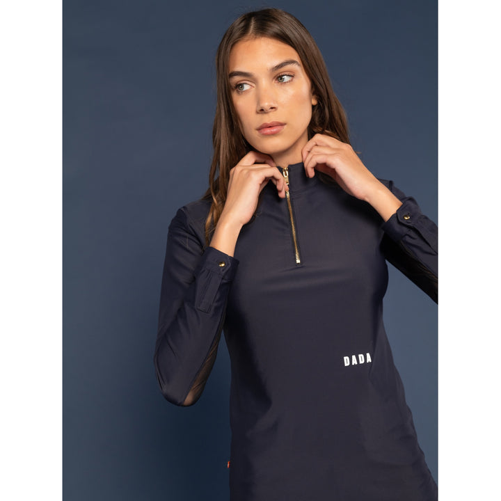 Dada Sport New Pablo Ladies Long Sleeve Polo Shirt, Navy