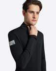 RG Jersey Fleece Long Sleeve Zip Training Shirt, Black