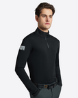 RG Jersey Fleece Long Sleeve Zip Training Shirt, Black