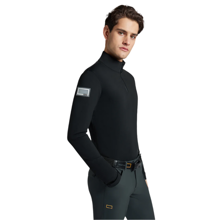 RG Jersey Fleece Long Sleeve Zip Training Shirt, Black