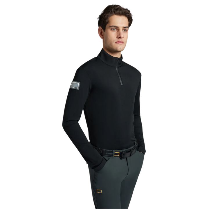 RG Jersey Fleece Long Sleeve Zip Training Shirt, Black