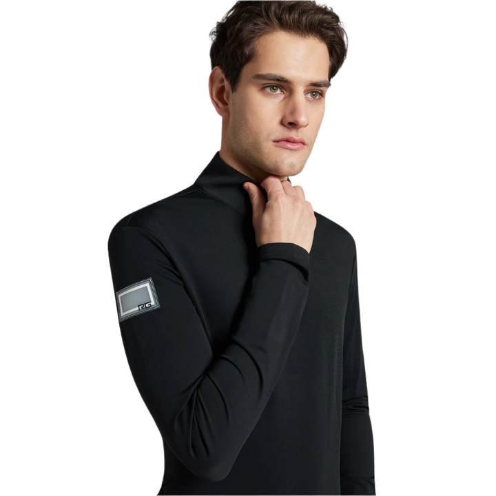 RG Jersey Fleece Long Sleeve Zip Training Shirt, Black