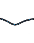 Montar Dlux Navy Snap-On Browband, Black Leather