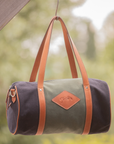 Penelope Canvas Bowl Bag, Khaki & Black