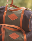 Penelope Canvas Bowl Bag, Khaki & Black