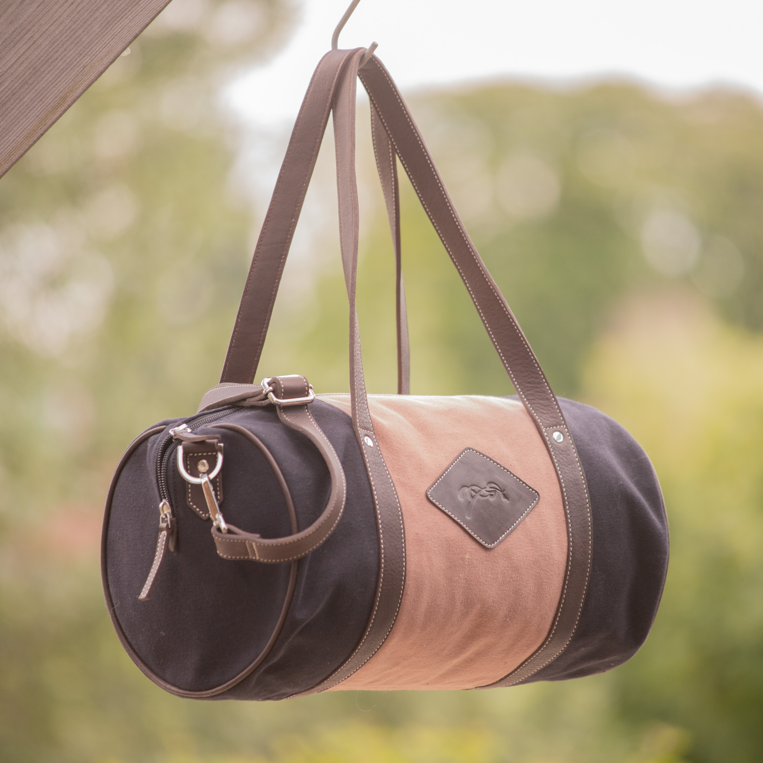 Penelope Canvas Bowl Bag, Pink &amp; Black