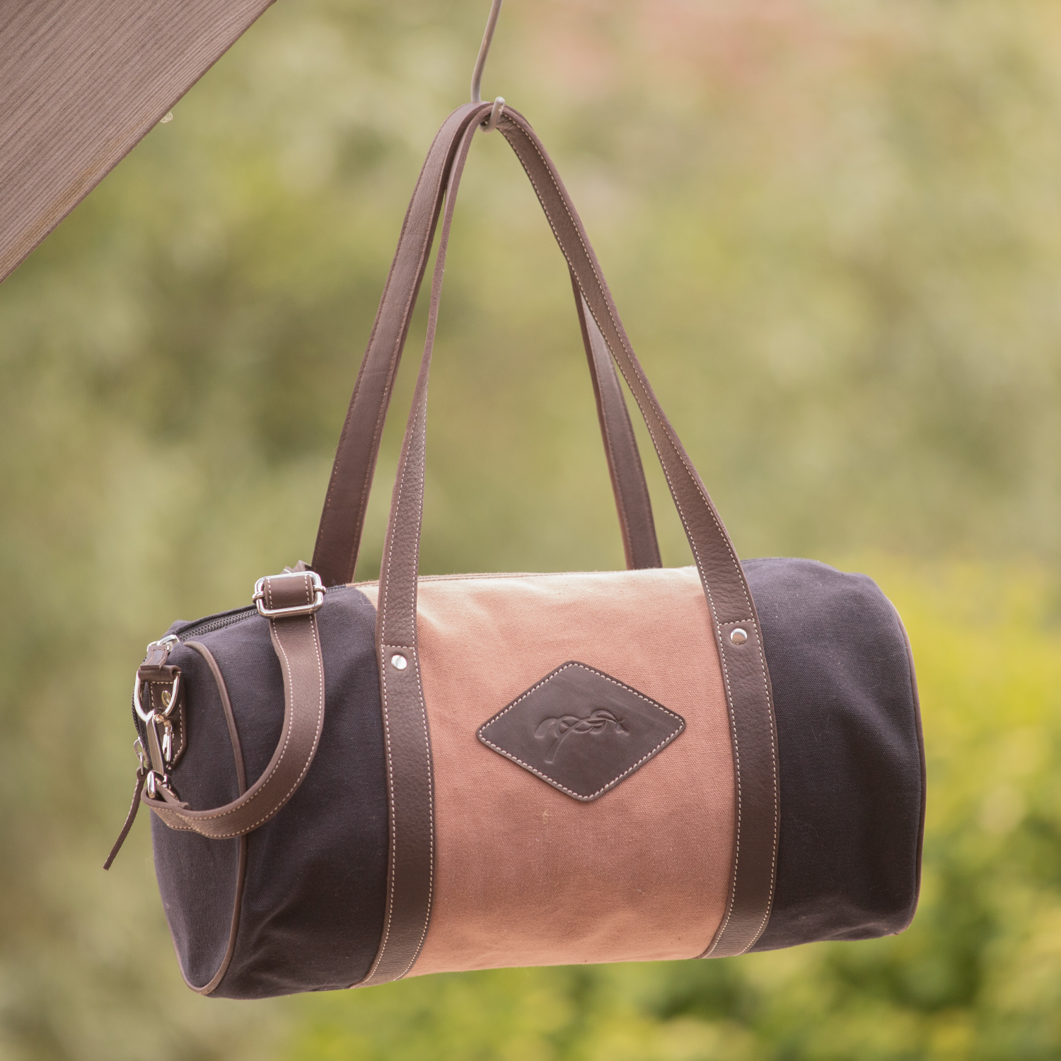Penelope Canvas Bowl Bag, Pink &amp; Black