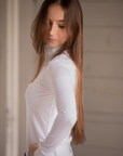 Penelope Florence Mesh Ladies Long Sleeve Show Shirt, Optic White