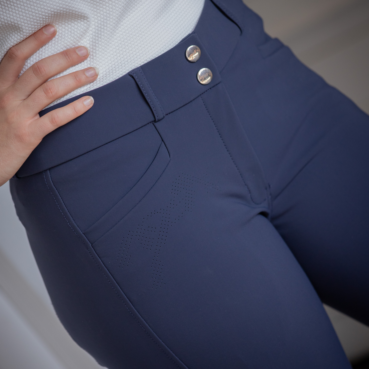 Pénélope Ladies New Majestic Knee Grip Breeches, Navy