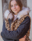 Pénélope Léolyon Jacket, Black w/ Leopard