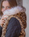 Pénélope Léolyon Jacket, Black w/ Leopard