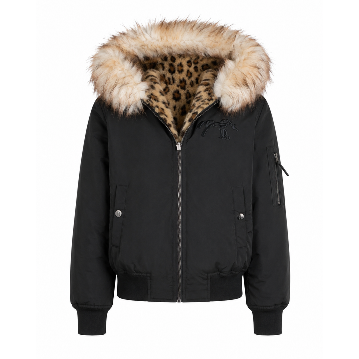 Pénélope Léolyon Jacket, Black w/ Leopard