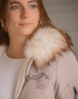 Pénélope Lyon Reversible Winter Jacket, Taupe & Offwhite