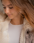 Pénélope Lyon Reversible Winter Jacket, Taupe & Offwhite