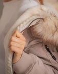 Pénélope Lyon Reversible Winter Jacket, Taupe & Offwhite