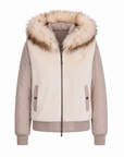 Pénélope Lyon Reversible Winter Jacket, Taupe & Offwhite