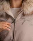 Pénélope Lyon Reversible Winter Jacket, Taupe & Offwhite
