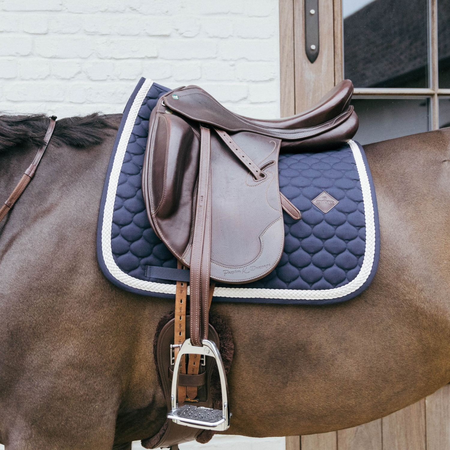 Kentucky Horsewear Dressage Saddle Pad with Plaited Cord, Navy