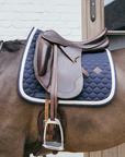 Kentucky Horsewear Dressage Saddle Pad with Plaited Cord, Navy