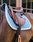 Kentucky Horsewear Dressage Saddle Pad with Plaited Cord, Light Blue