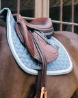 Kentucky Horsewear Show Jumping Saddle Pad with Plaited Cord, Light Blue