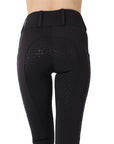 Montar REBEL Tone in Tone Logo Pull on Full Grip Riding Tights, Black