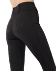 Montar REBEL Tone in Tone Logo Pull on Full Grip Riding Tights, Black