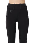 Montar REBEL Tone in Tone Logo Pull on Full Grip Riding Tights, Black