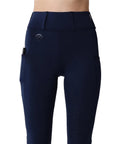 Montar REBEL Tone in Tone Logo Pull on Full Grip Riding Tights, Navy